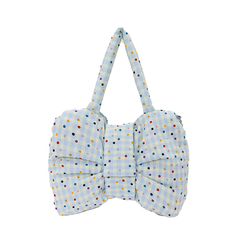 Korean Style Polka Dot Design Bow Sweet Women's Shoulder Bag