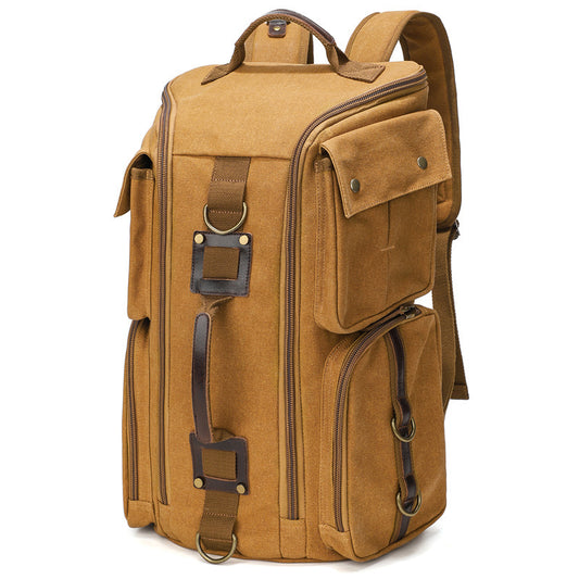 Men's Canvas Vintage Waterproof Large Capacity Computer Leisure Backpack