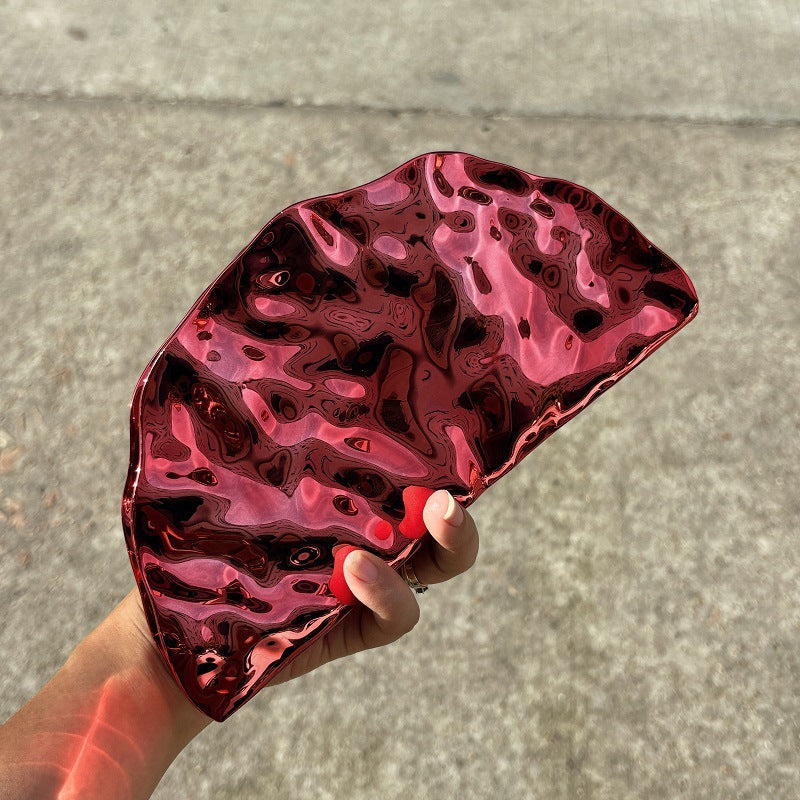 Metal Irregular Glossy Acrylic Simple Design Women's Messenger Bag
