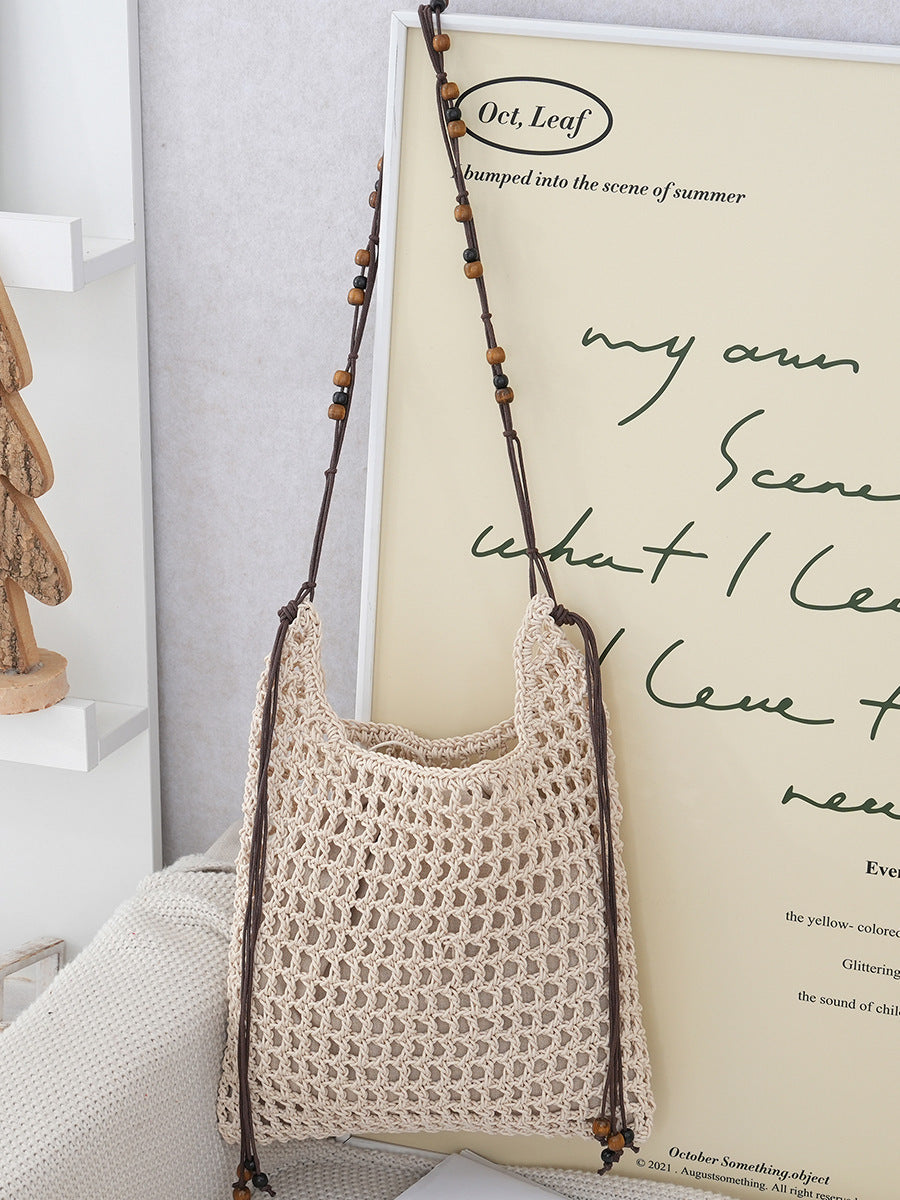 Idle Style Hollow Straw Large Capacity Hand-woven Vacation Women's Shoulder Bag
