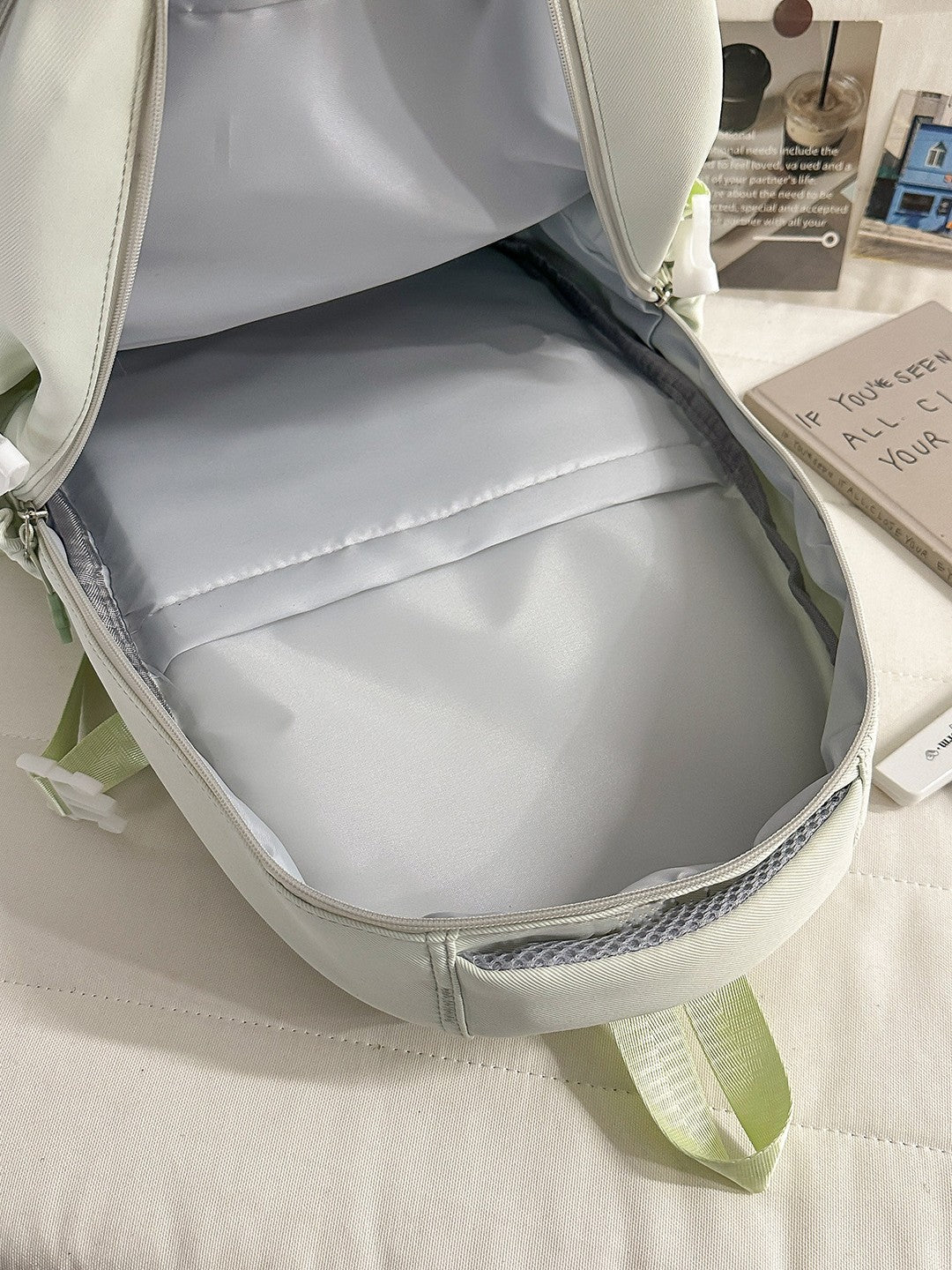 Style Two-dimensional Transparent Cartoon Good-looking Bar Plaid Backpacks