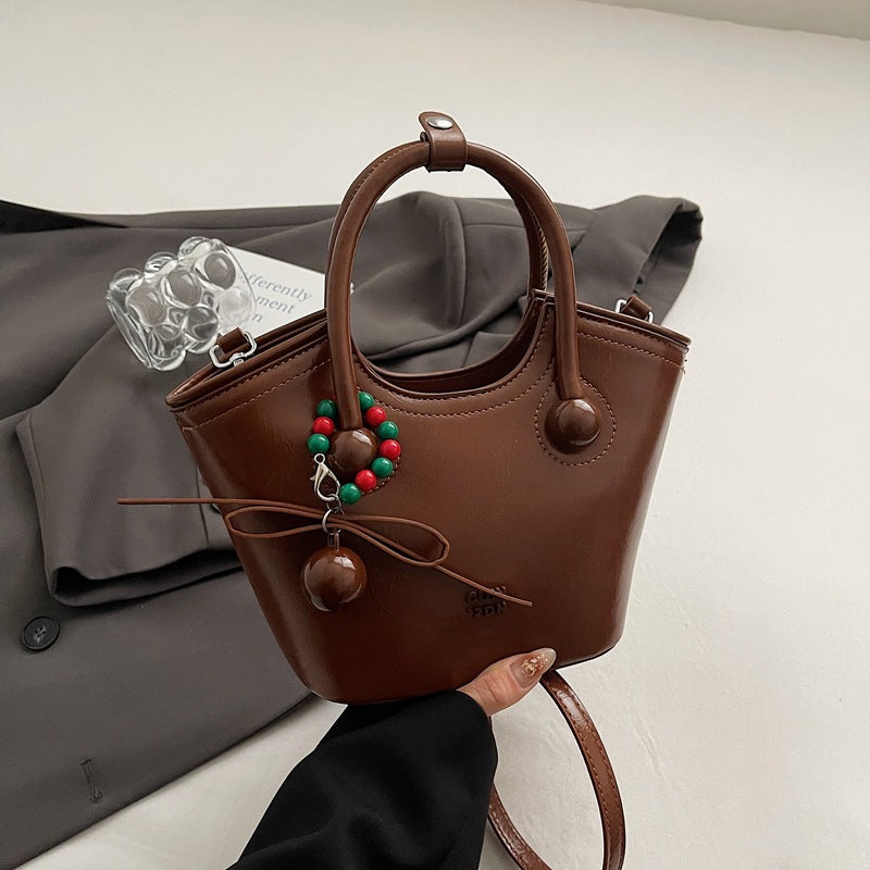 Women's Korean Style Niche Portable Spring Daily Commuter Bucket Bag