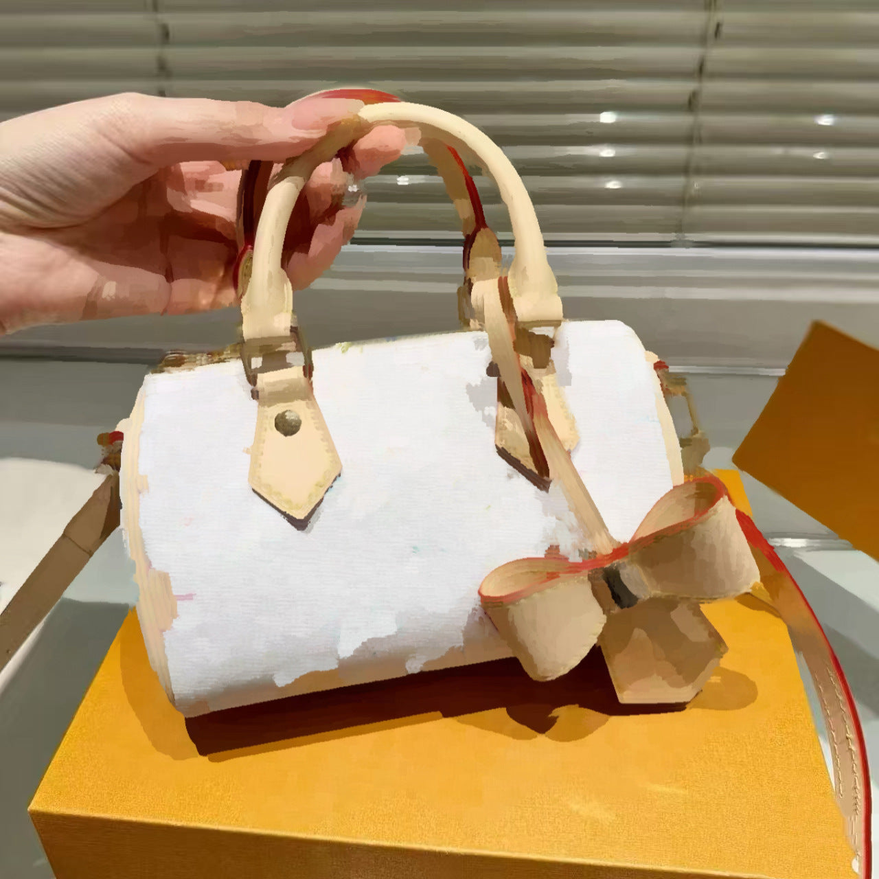 Women's High Version Chip White Three-color Mini Baguette Long Joint Name Women's Handbag