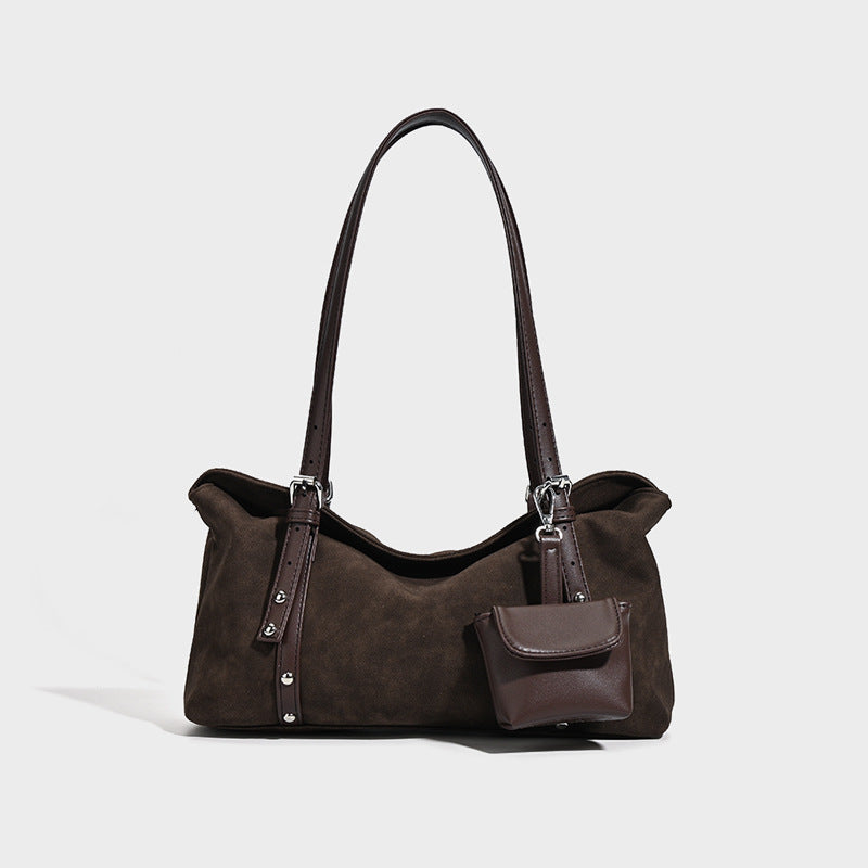 Women's Retro Suede Pillow Large Capacity Commuter Bags