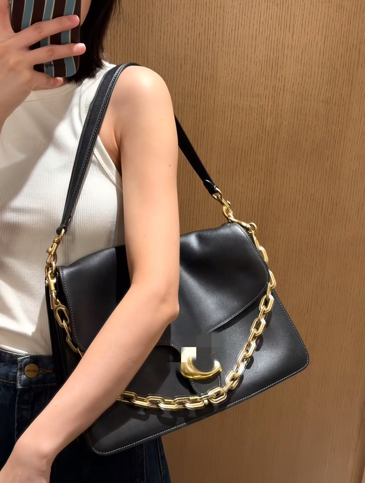 Women's Chain Underarm Genuine Leather Retro Shaped Shoulder Bags