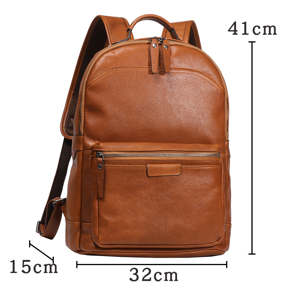 Men's Vintage Leather First Layer Cowhide Business Trip Backpacks