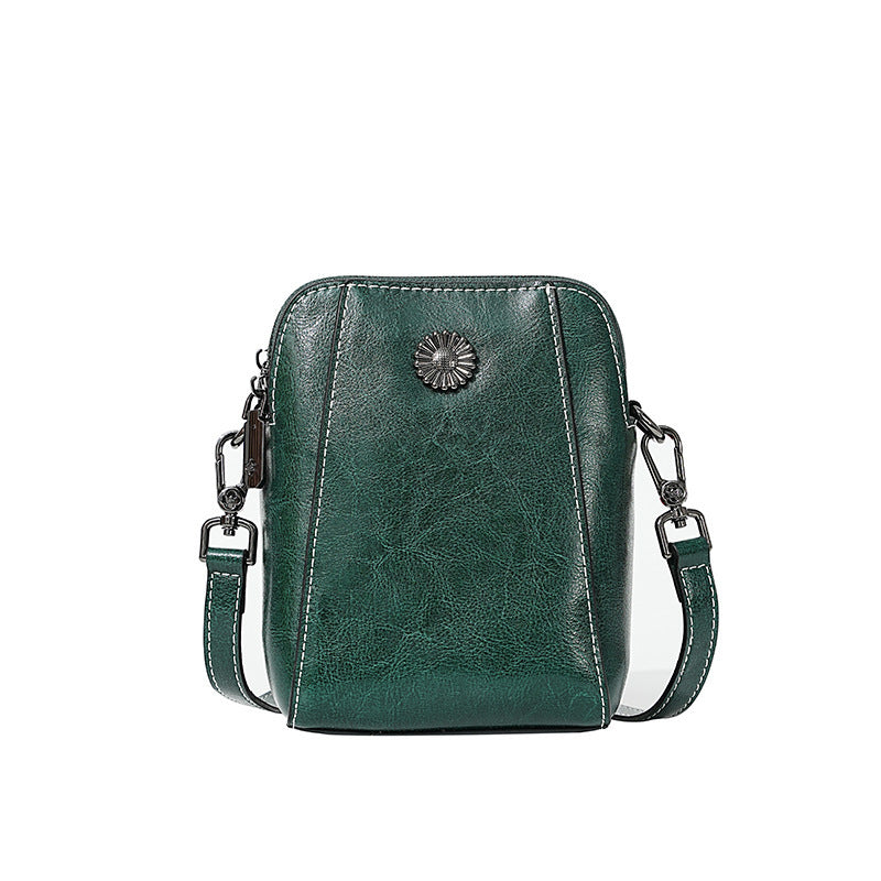 Women's Genuine Leather Fashion Niche Commuter Zipper Bags