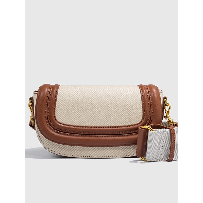 Z Home Saddle Fashion Broadband Contrast Color Women's Messenger Bag