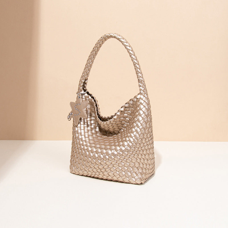 Women's Popular Gun Underarm Fashion Handmade Woven Trendy Simple Portable Vegetable Women's Shoulder Bag