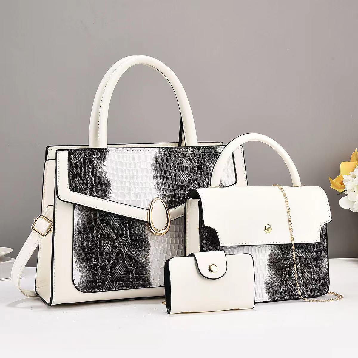 Women's Mother Contrast Color Fashion Trendy Large Bucket Bag