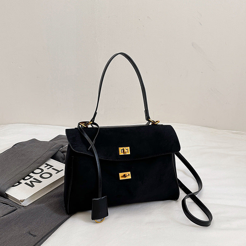 Women's Portable Niche Idle Style Suede Large Lock