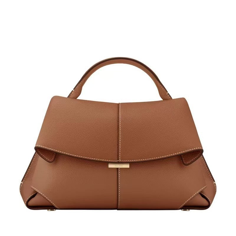 Genuine Leather Lychee Pattern Portable Female Women's Messenger Bag