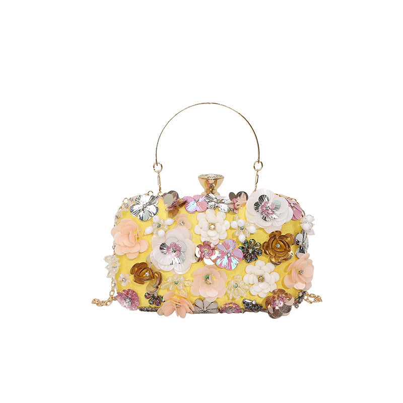 Women's Flower Dinner Fashion Chain Box Women's Shoulder Bag