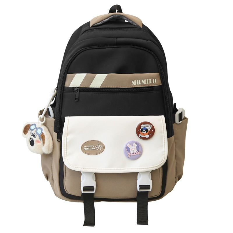 Fashion Color Contrast Large Capacity High Leisure Backpack