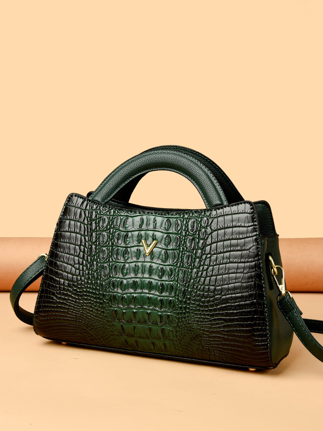 Women's Fashion Crocodile Pattern Popular Embossed High Women's Handbag