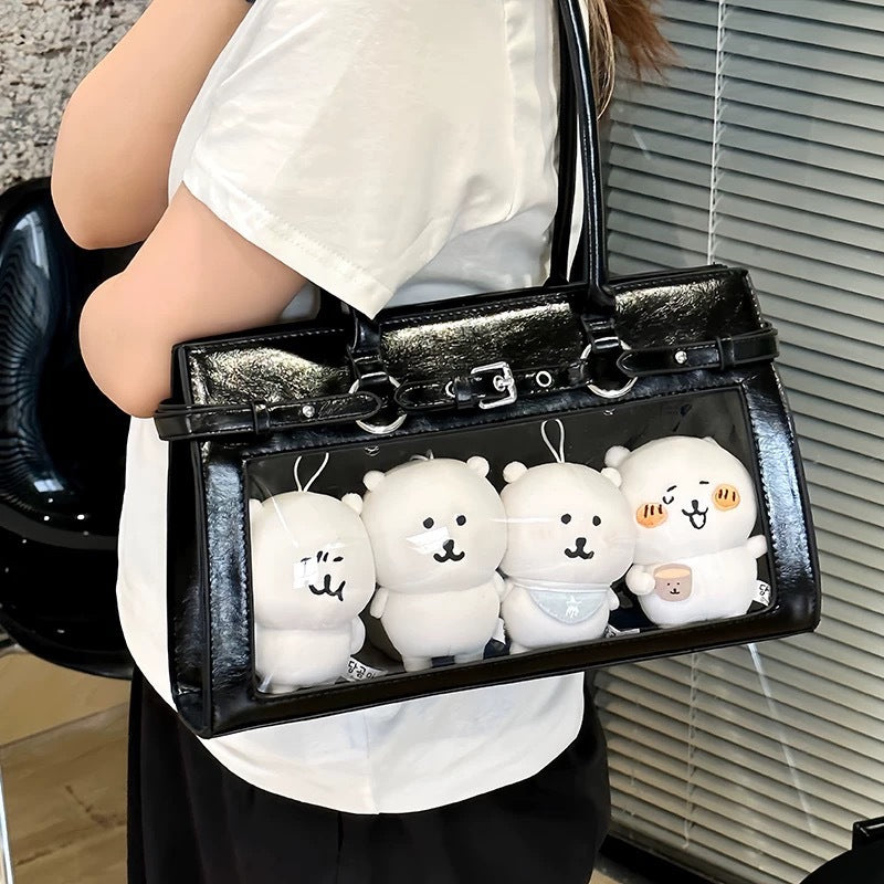 College Style Kelly Two-dimensional Bar Cartoon Women's Shoulder Bag