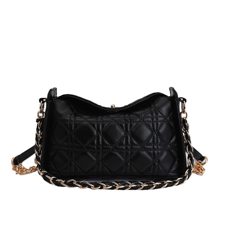 Female Niche Rhombus Chain Advanced Lazy Shoulder Bags