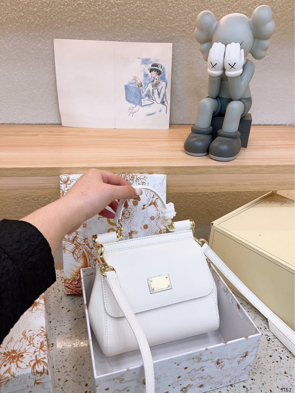 Women's Commuter Hand Palm Print Fashion Workplace Mini Women's Handbag