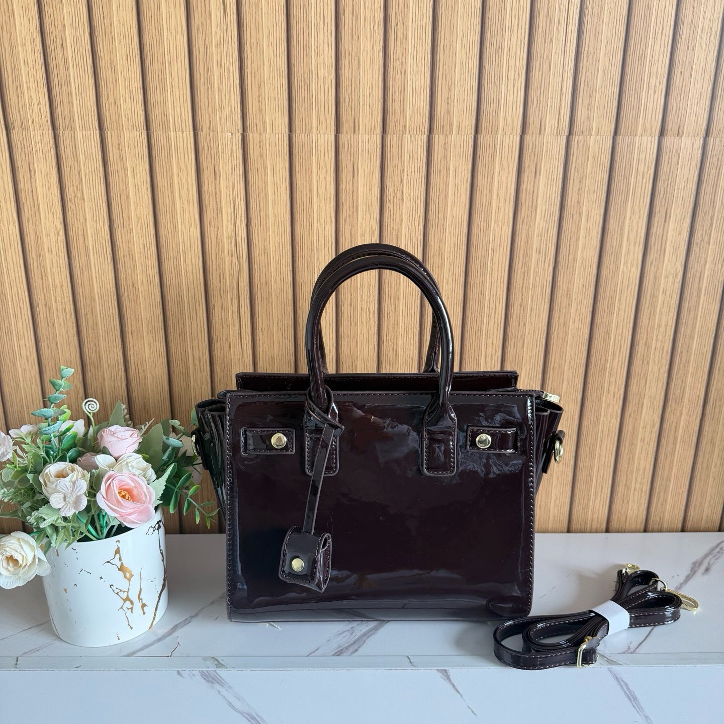 Women's Patent Leather Portable Organ Fashion Trendy Women's Messenger Bag