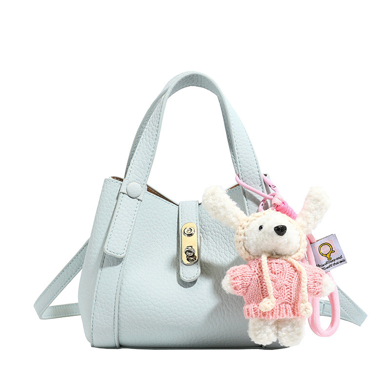 Women's Soft Leather Niche Lychee Pattern Vegetable Basket Bags