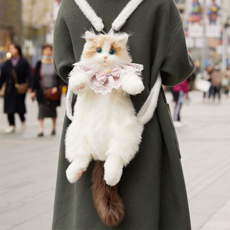 Doll Cat Cute Plush Birthday Gift Women's Backpack