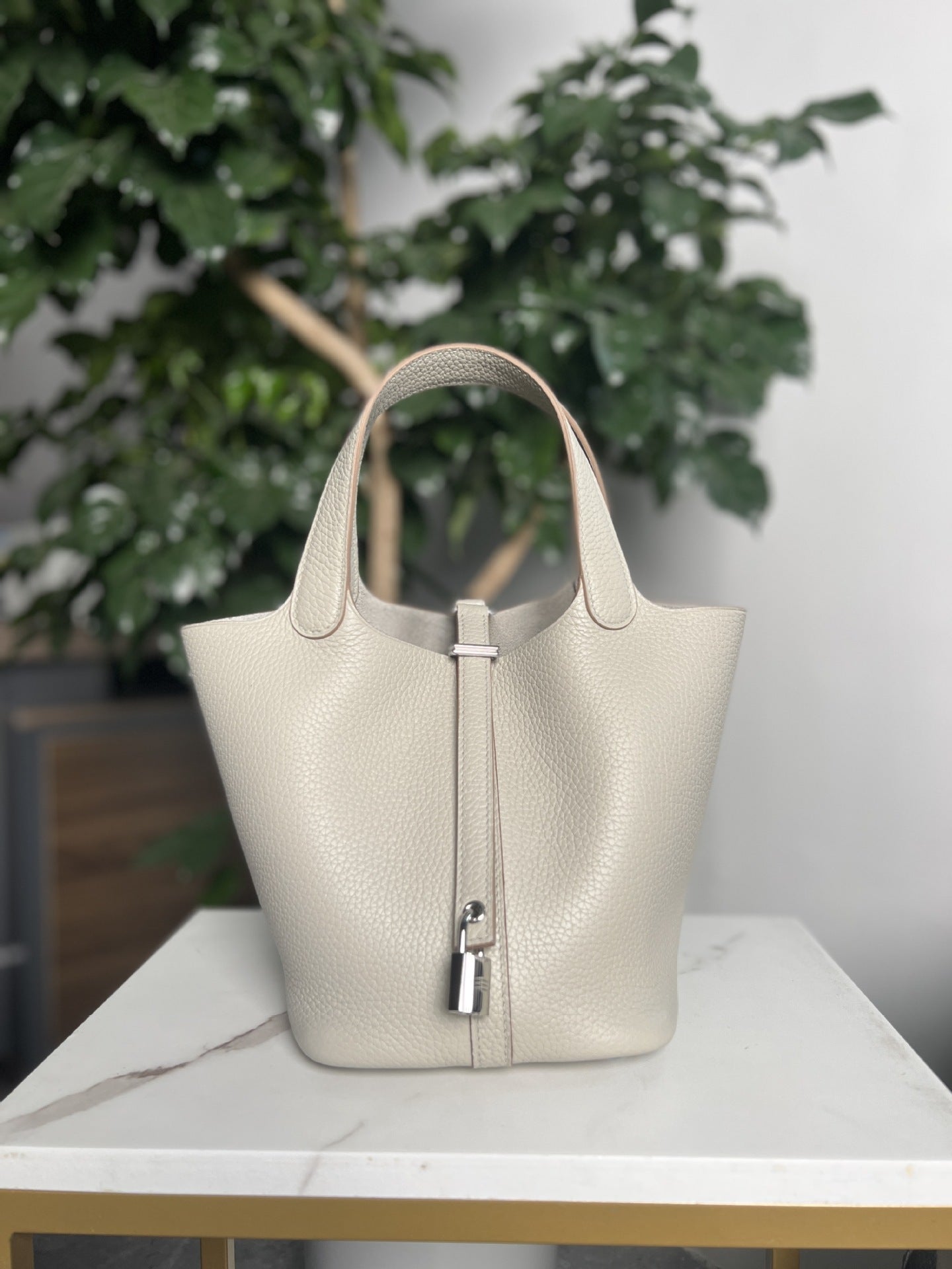 Layer Cowhide Full Hand Sewing Wax Line Vegetable Basket All Women's Handbag