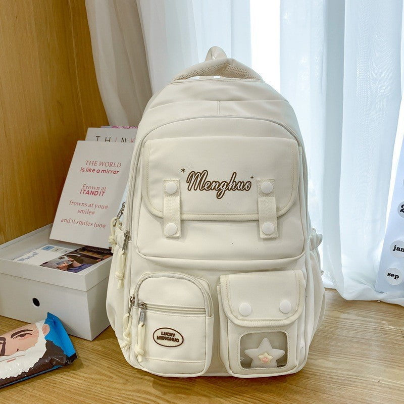 Soft Korean College Style Design Sense Female Junior High Leisure Backpack