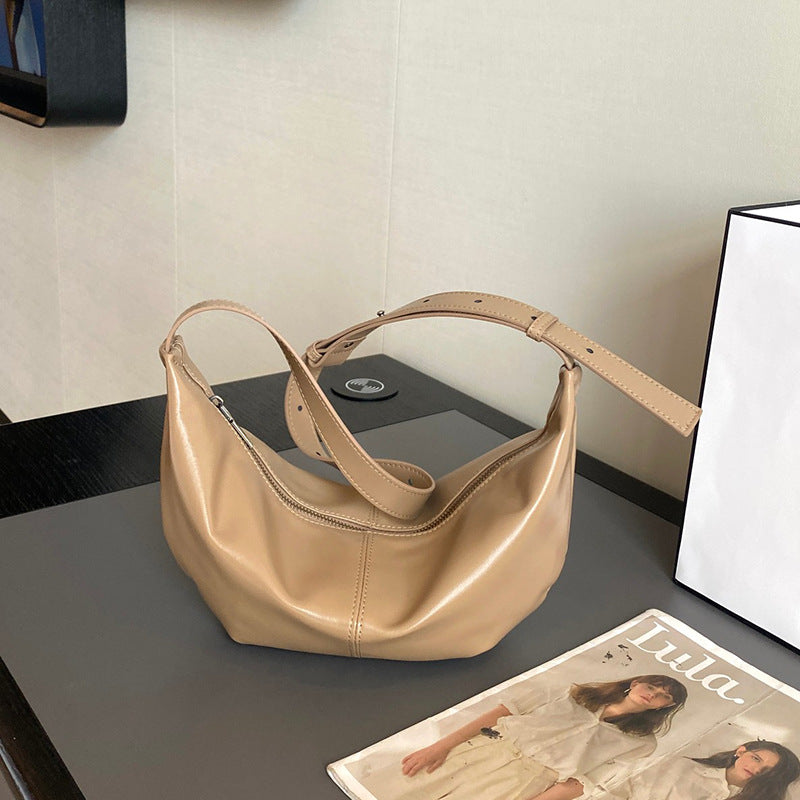 Women's Summer Genuine Leather Dumpling High-grade Croissant Women's Shoulder Bag