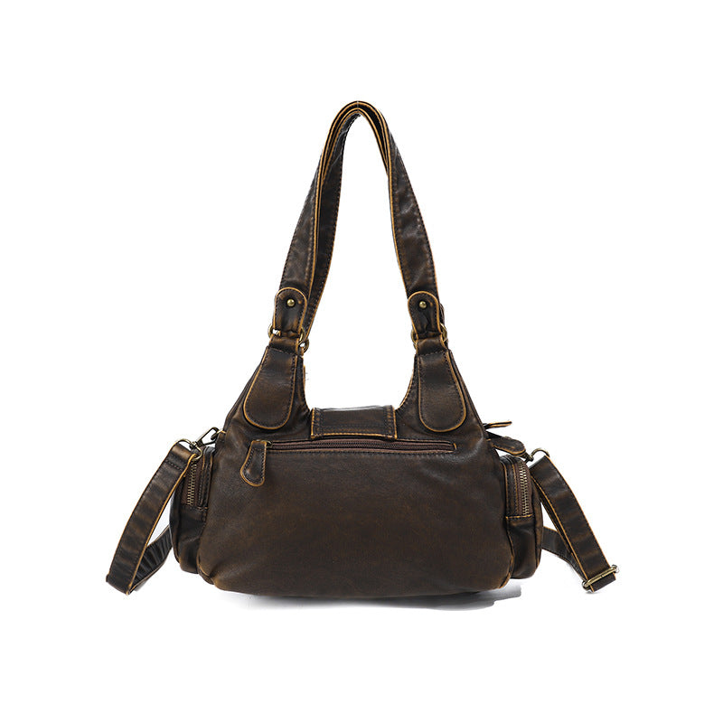Popular Elegant Women's Washed Fashion Portable Shoulder Bags