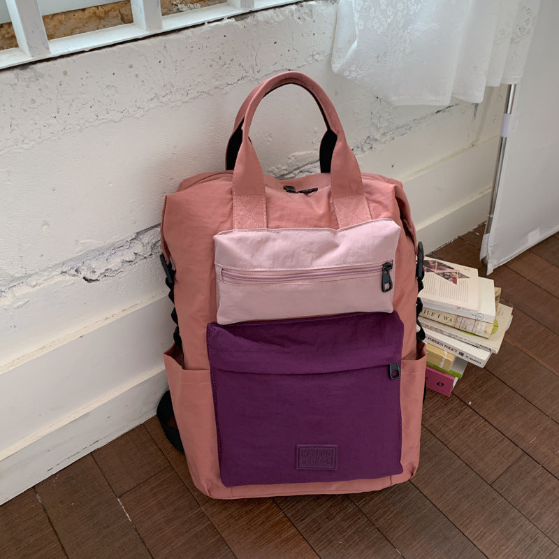 Women's Korean Style Good-looking Niche Contrast Color Atmosphere Lightweight Commuter Backpacks
