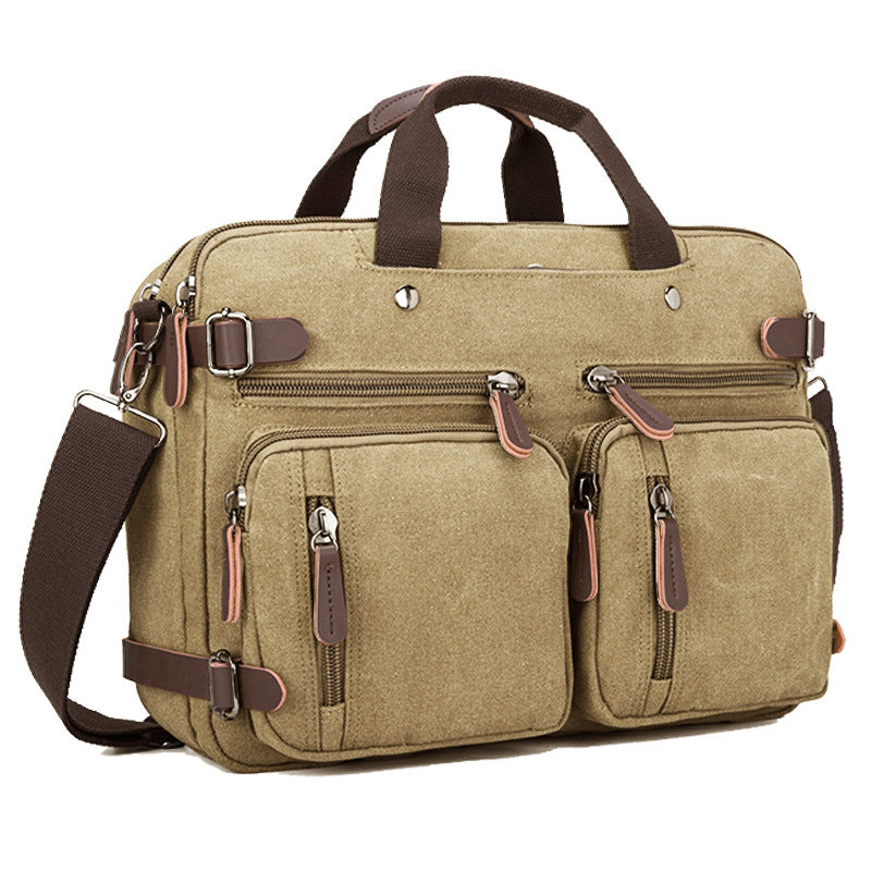 Business Canvas Leather Multifunctional Portable Large Capacity Leisure Backpack