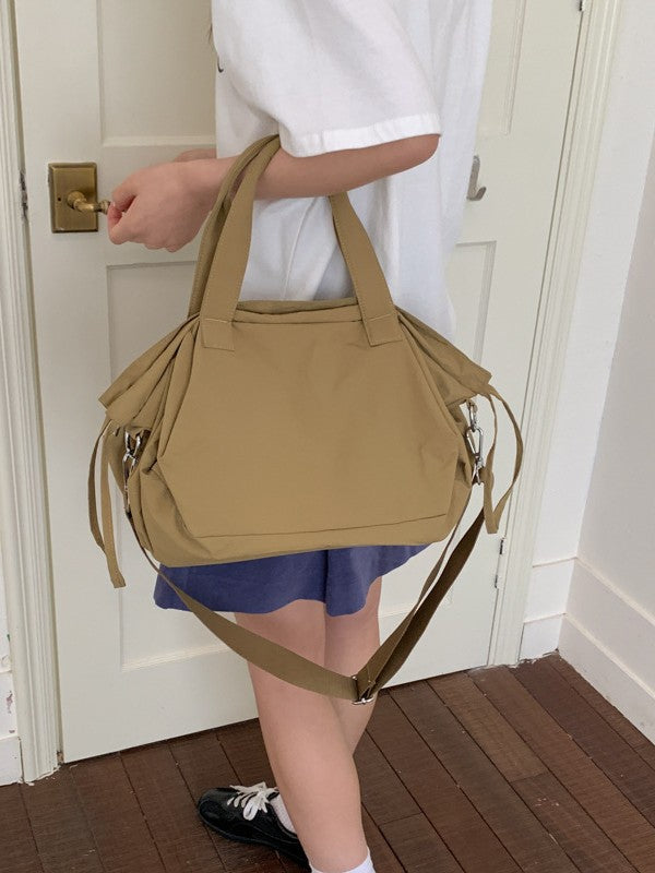 Women's Portable Korean Cloth Nylon Drawstring Bucket Bags