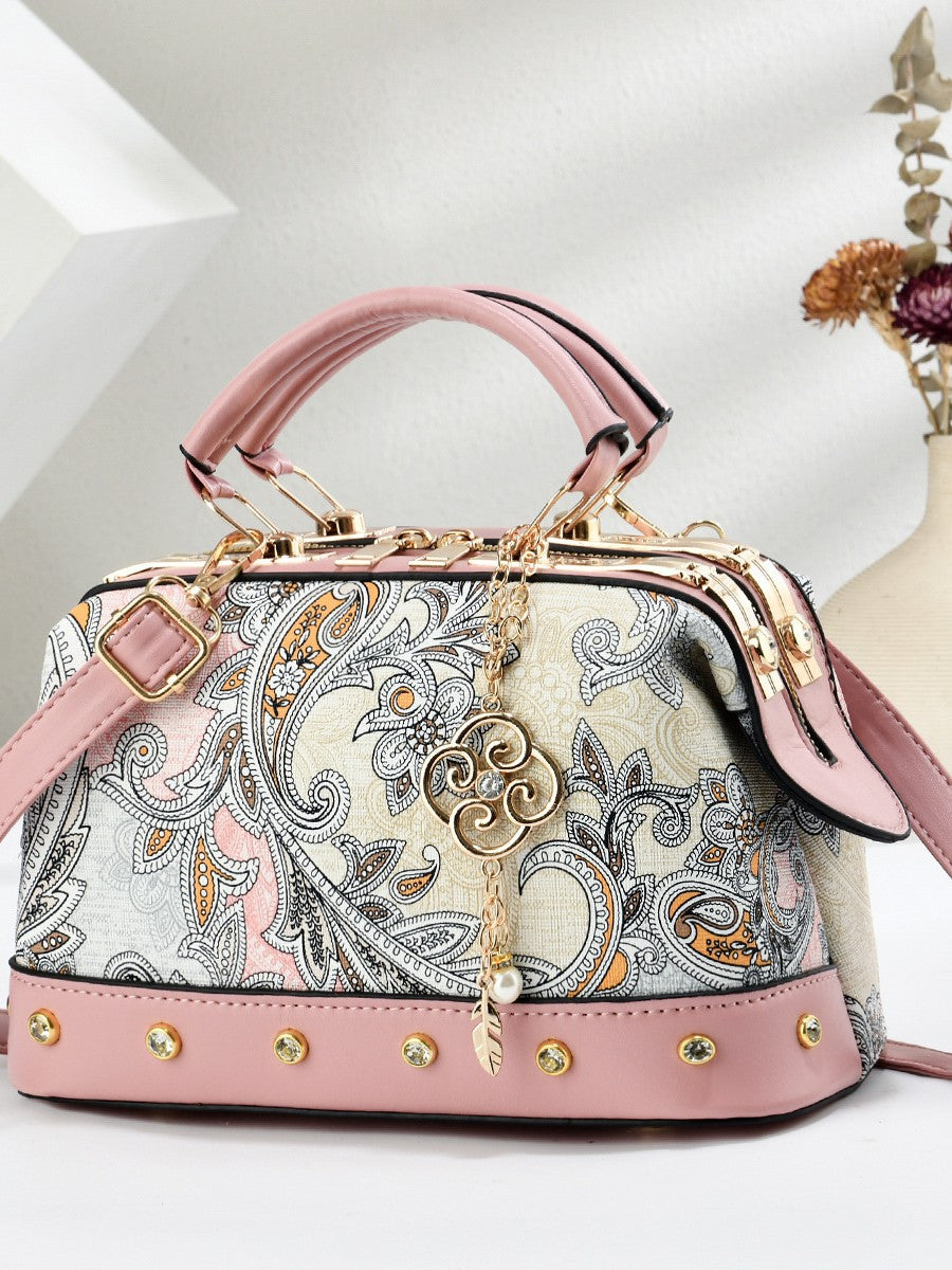 Women's Style Embossed Pillow Large Capacity Western Hand Carrying Bags