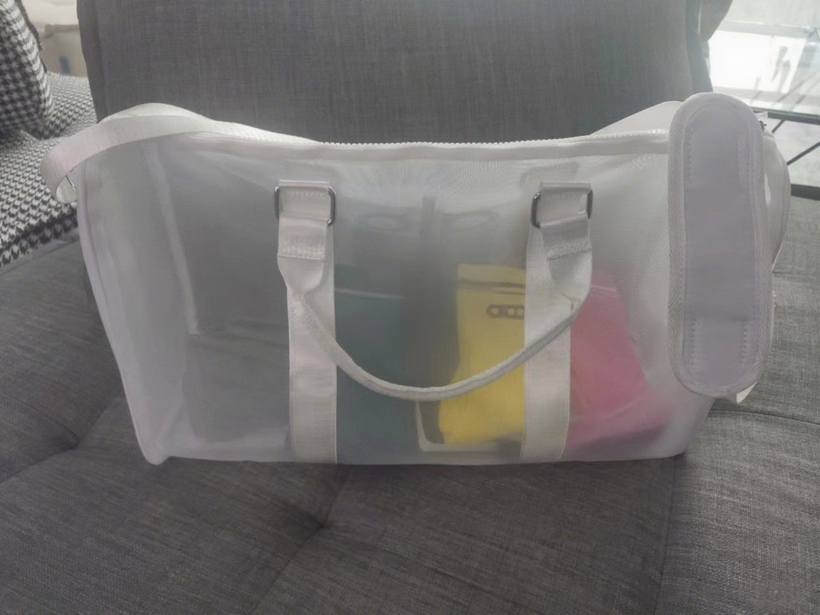Women's Transparent Mesh Yoga Fitness Large Capacity Travel Bags