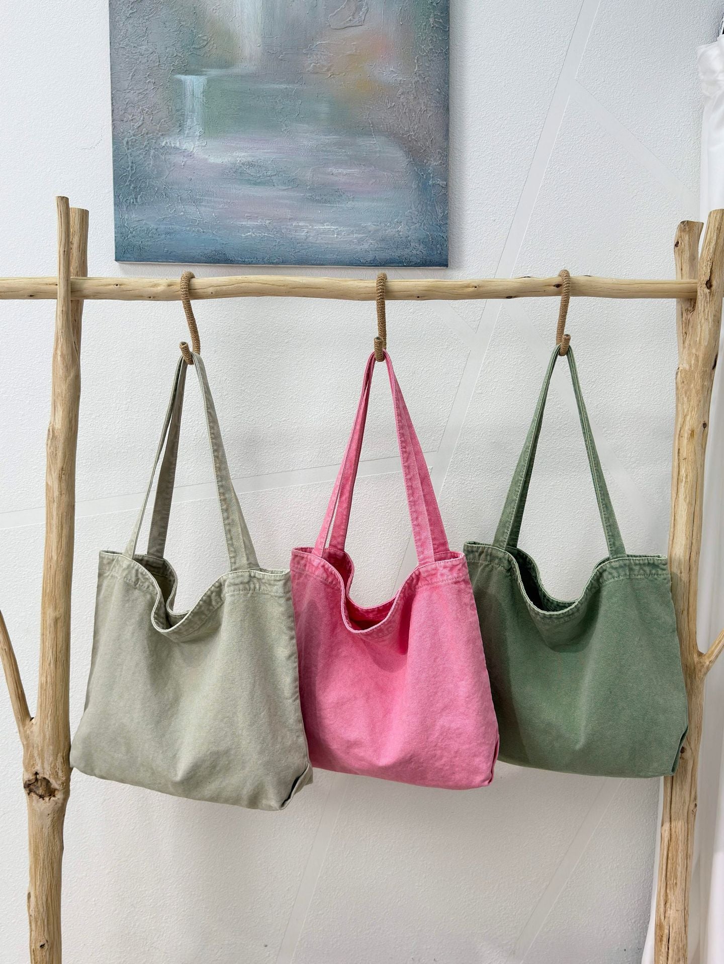 Large Capacity Washed Canvas Versatile Commuter Tote Bags