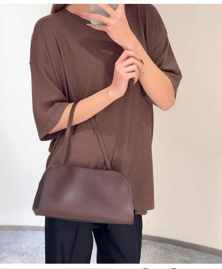 Women's Fashionable Soft Milk Drinking Calfskin Underarm Women's Messenger Bag