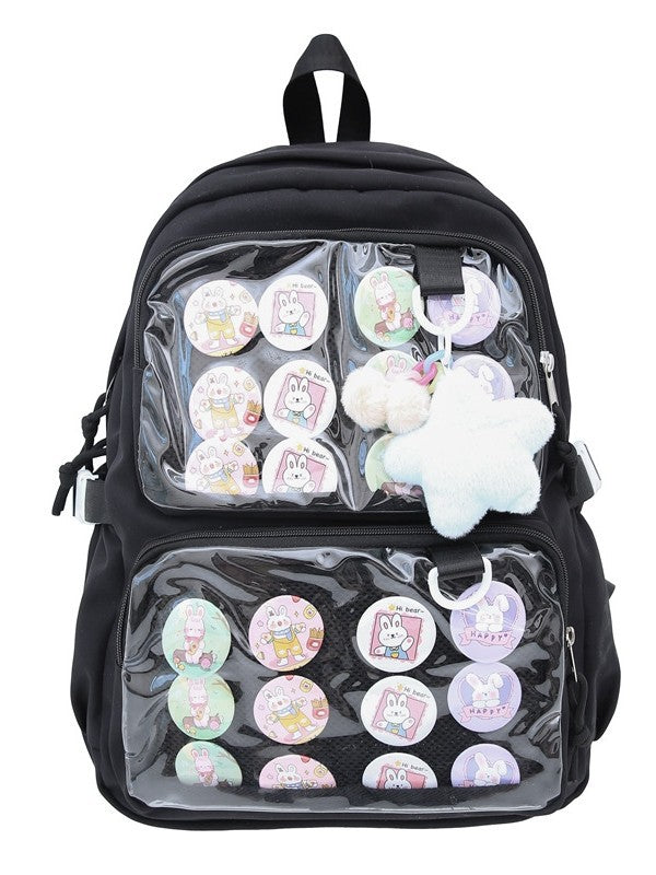 Large Capacity Transparent Korean Style Mori College Primary Secondary Decorative Backpacks