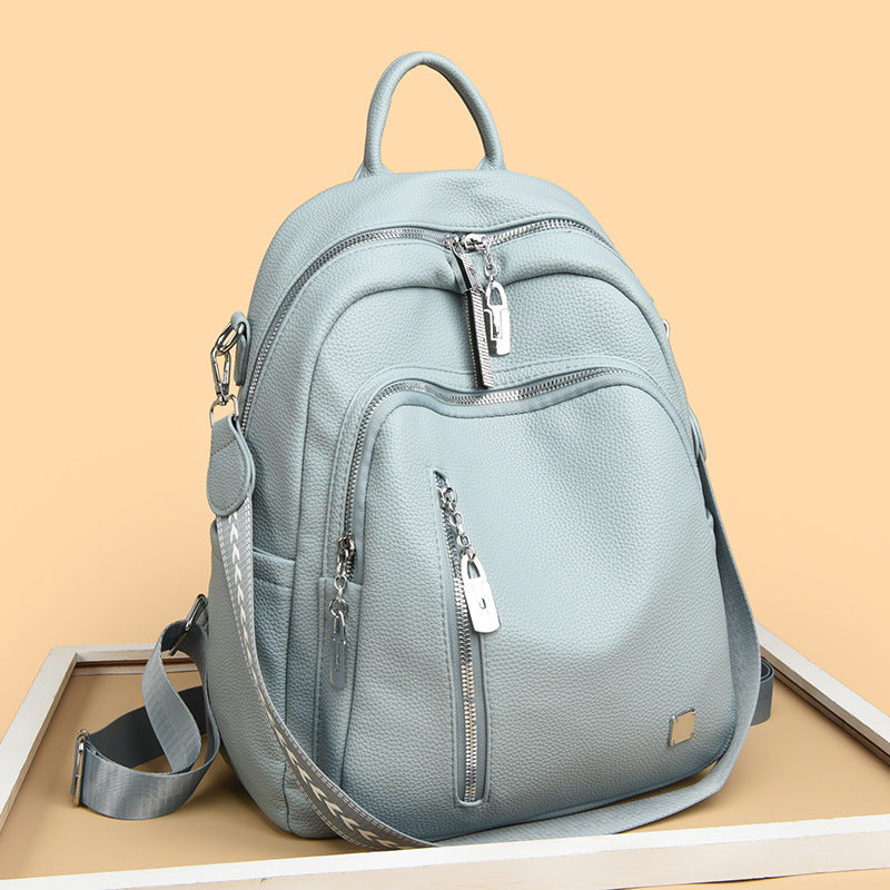 Women's Fashion Large Capacity Soft Leather Trendy Women's Backpack