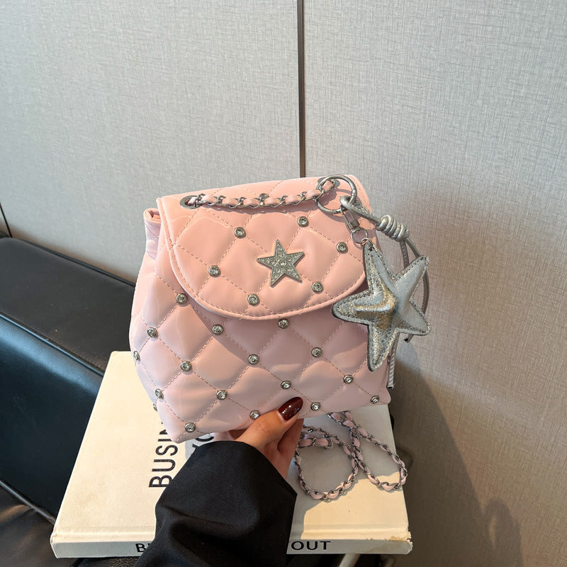 Women's Rhombus Chain Underarm Summer Fashion Niche Western Women's Backpack