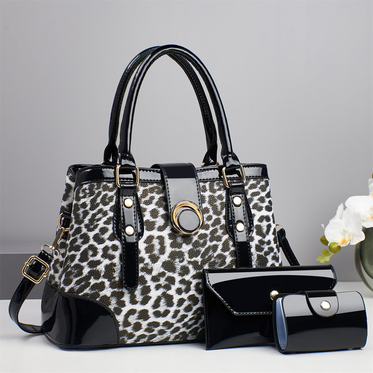 Vintage Patent Leather Large Capacity Personalized Bags