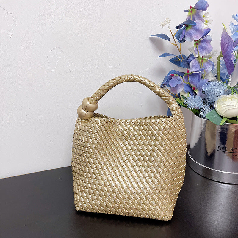 Women's Handmade Woven Vegetable Basket Beach Vacation Women's Shoulder Bag