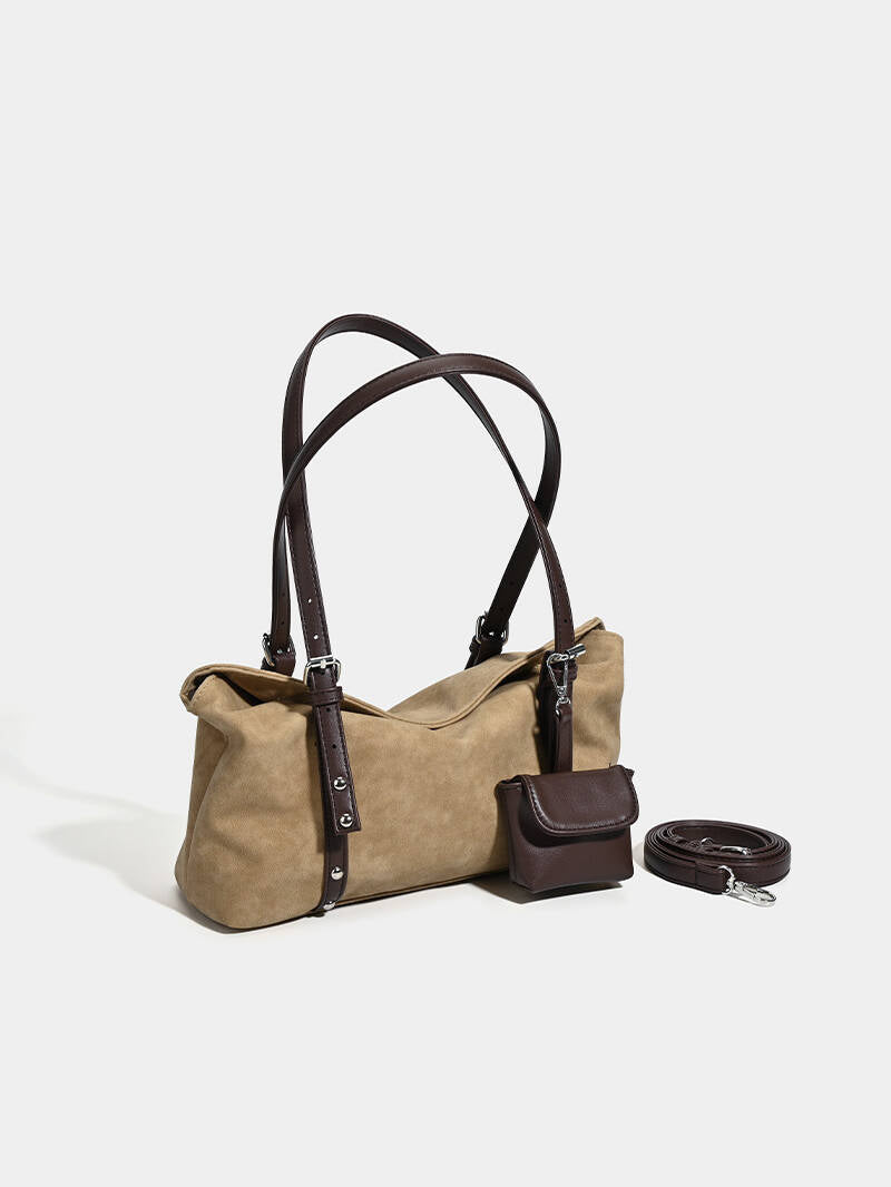 Women's Retro Suede Pillow Large Capacity Commuter Fashion Underarm Bag
