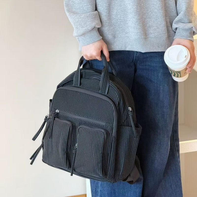 Niche Solid Color Large Capacity Daily Class Leisure Backpack