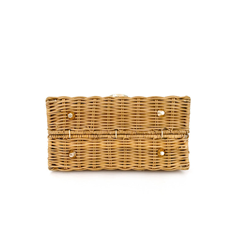 Summer Retro Rattan Weave Horseshoe Hand-woven Women's Handbag