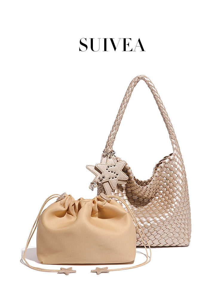 Fashion Gun Woven Trendy Vegetable Basket Mother Bags
