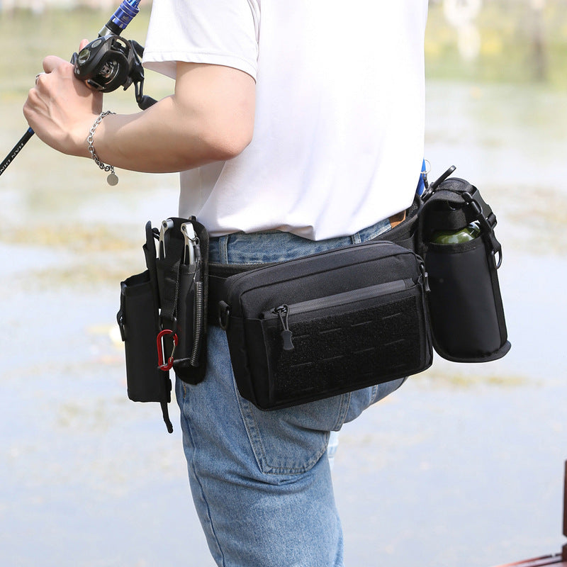 Men's Multifunctional Lure Tactics Camouflage Fishing Stream Wild Insertion Sport Waist Bag, Accessory Bag