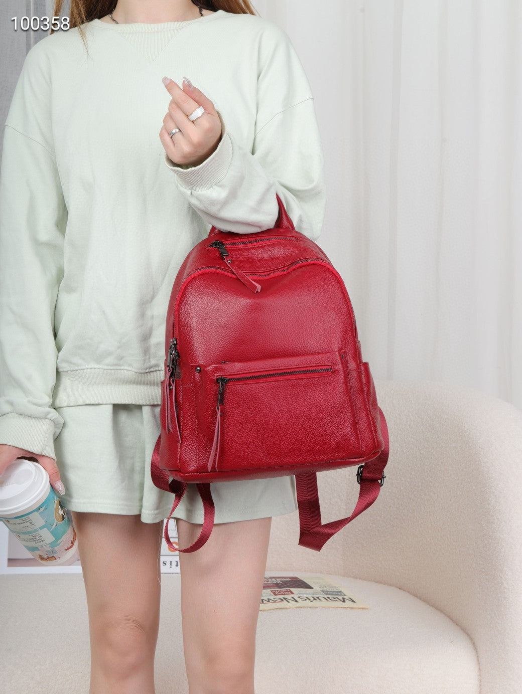 Cool Women's Genuine Leather Large Capacity Women's Backpack