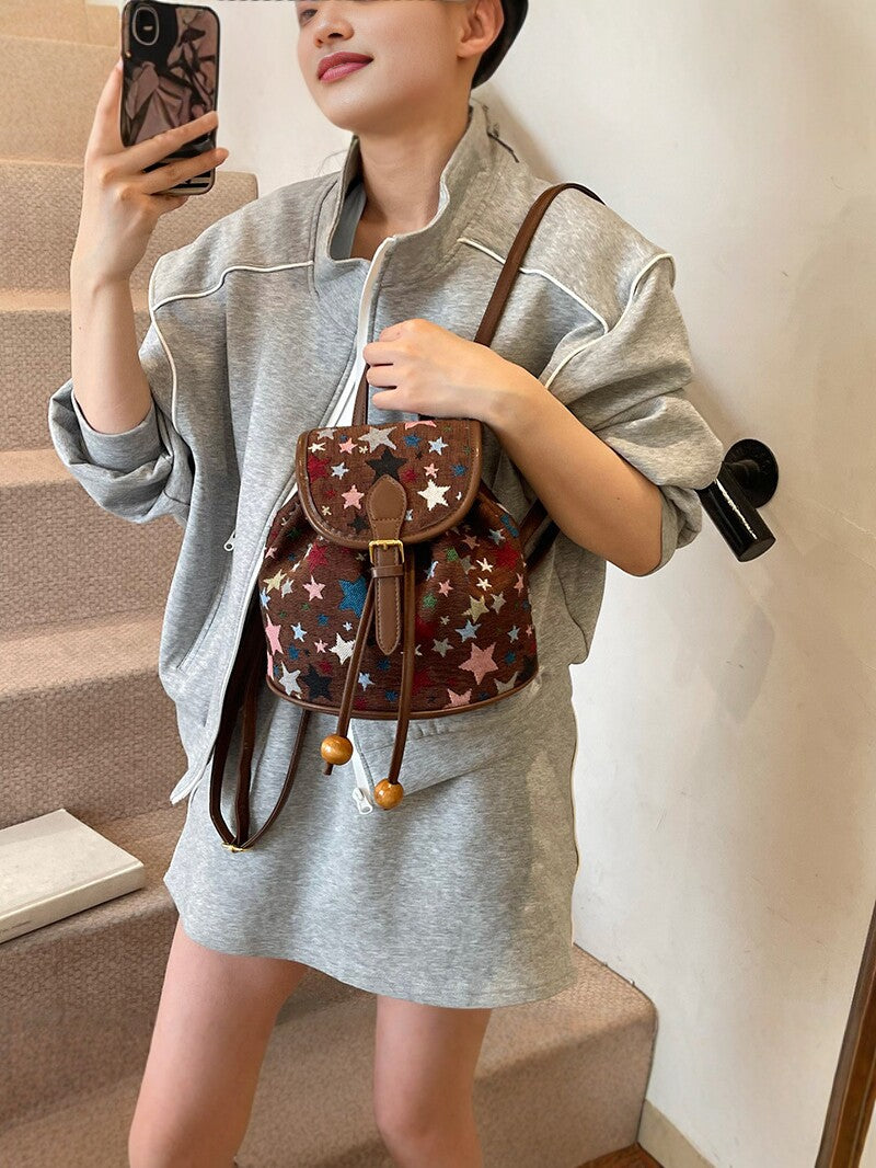 Women's High-grade Pattern Korean Style Design Fashion Backpacks