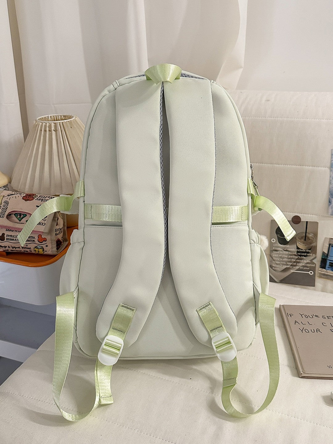 Style Two-dimensional Transparent Cartoon Good-looking Bar Plaid Backpacks