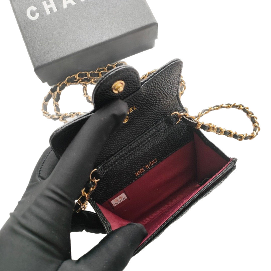 Classy Glamorous Women's Diamond Check Chain Card Pack Card Sleeve